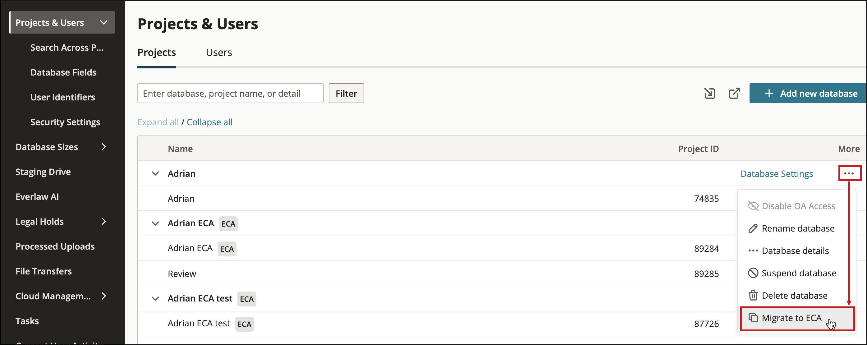 Early Case Assessment Databases – Knowledge Base