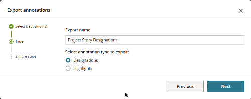 Select Designations as annotation type