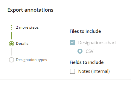 Choose whether to include notes